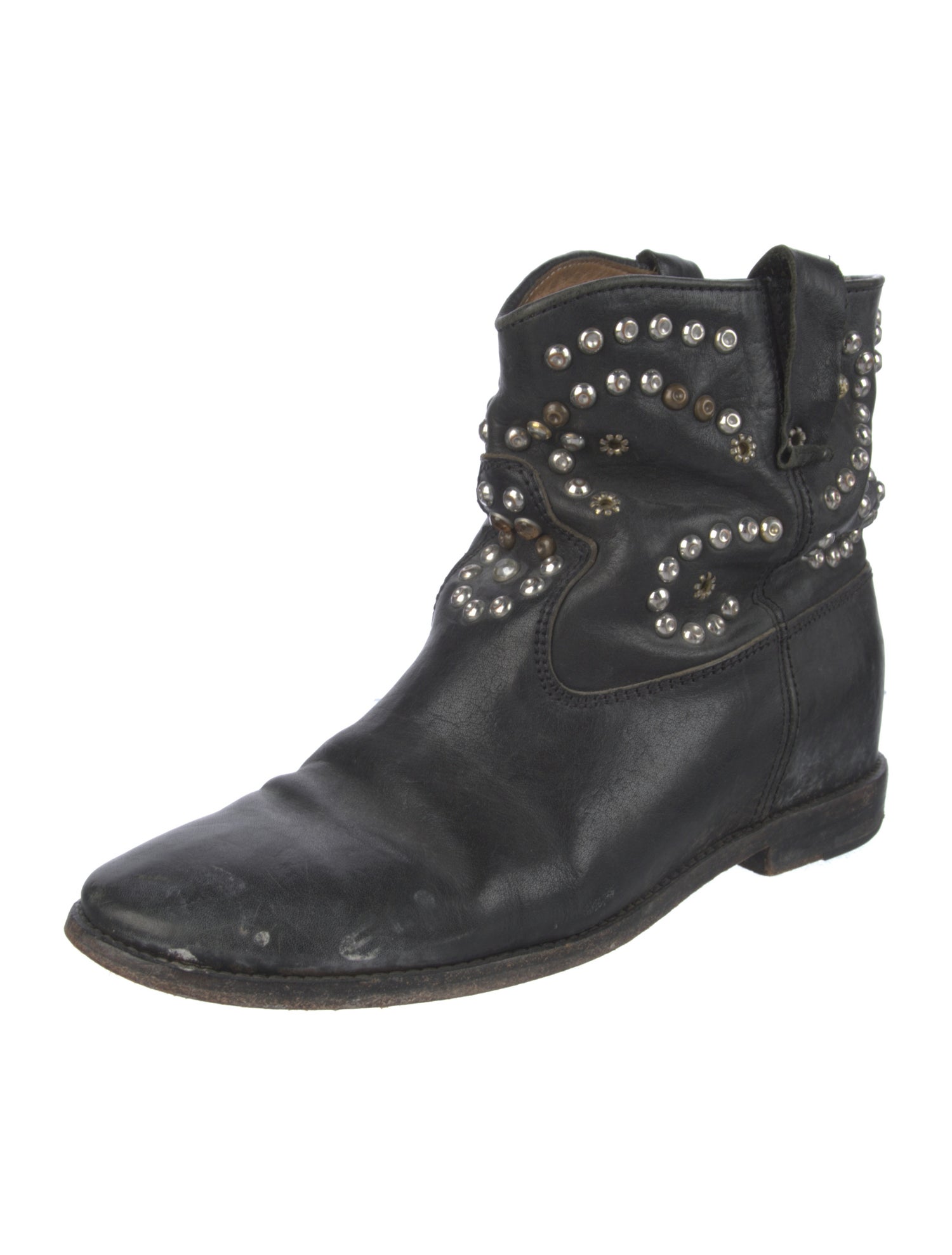 Isabel Marant Leather Studded Accents Combat Boots